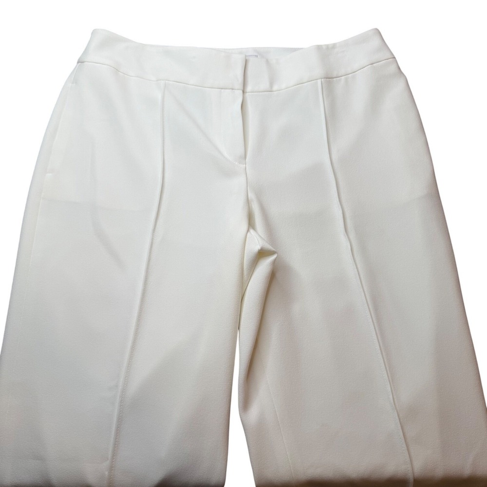 Kasper Women's Sz 12  Stretch-Crepe Straight-Leg Pants in Vanilla Ice - Picture 2 of 10